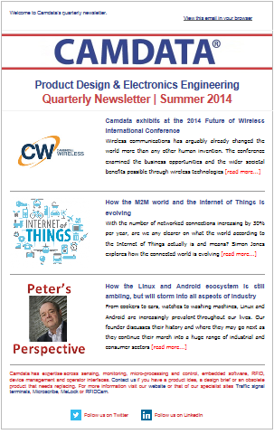 Camdata Summer Newsletter 2014